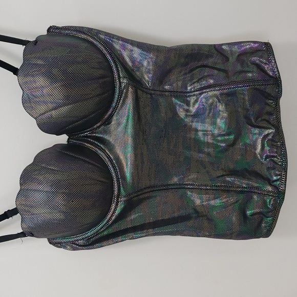 🎃Spirit Halloween 🧜♀️Mermaid corset top oilslick L - Picture 2 of 7